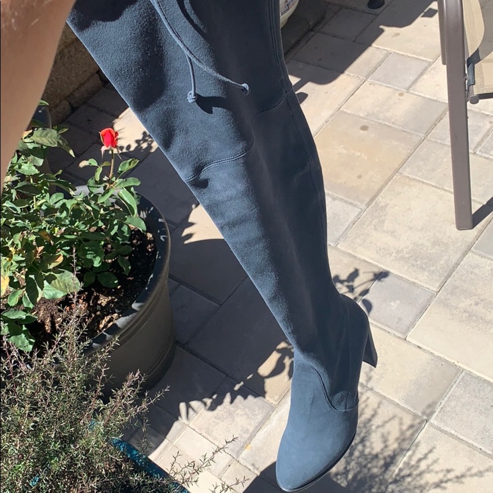 Stuart Weitzman OTK Boots color Denim Suede